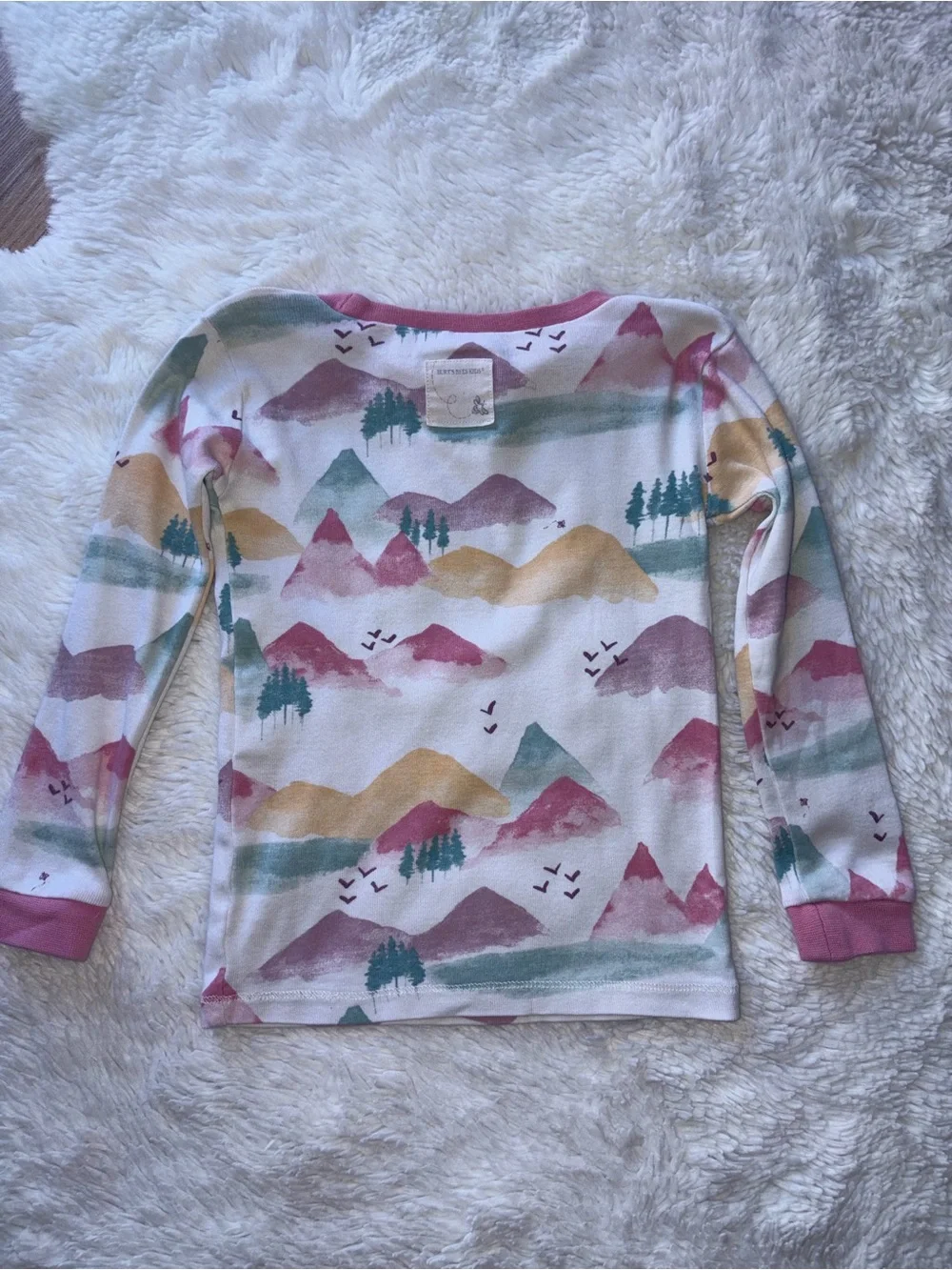 Two Burt’s Bees Kids Girls 2T Pajama Sets Organic Cotton Butterflies Watercolor